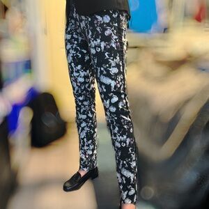 Floral Black and White Topman skinny suit pants Tall/Long